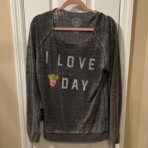 Recycled Karma Gray Graphic soft Sweatshirt. S/P.